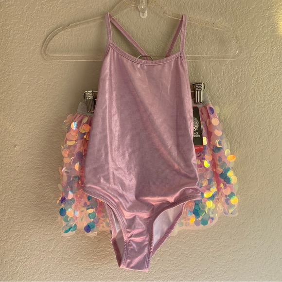 Vince Camuto Girls One Piece Swimsuit and skirt iridescent - Picture 10 of 10